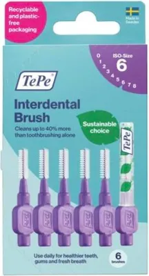 Produktbild von TePe Interdentalbürsten Original, lila, 1,1 mm, ISO-Größe 6 (6 Stück)