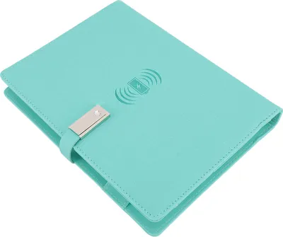 Produktbild von 160 Seiten kabelloses Lade-Notizbuch, intelligente 8000-mAh-Mobilstromversorgung mit USB-Flash-Laufwerk für Geschäftstreffen, tägliches Lernen, Lake Blue (A5)