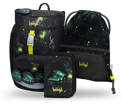 Produktbild von Baagl Schulranzen Jungen Set 3 Teilig Airy Schultasche 1. Klasse - Traktor