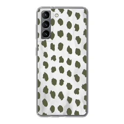 Produktbild von MuchoWow® Handyhülle Schutzhülle Hülle für Samsung Galaxy S21 Marmor - Punkte - Grün Silikon Softcase Handy Hülle - Softcase