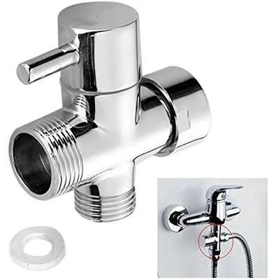 Produktbild von 3-Wege Umschaltventil, Umstellventil Dusche, Wasserhahnadapter Badezimmer Ventil Chrom poliert 3/4 1/2 Zoll T-Adapter fš¹r Waschbecken Bad Duschspray Kš¹che