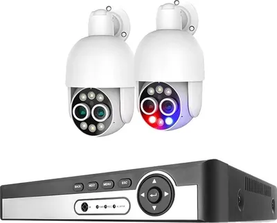Image de Caméra de surveillance, résolution 8 MP, double objectif, NVR 8 canaux, 2 caméras, 1 To