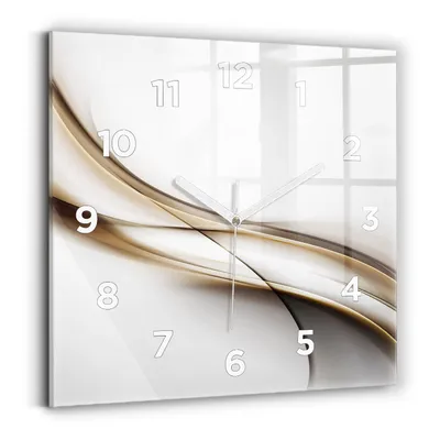 Produktbild von Wallfluent Wanduhr – Stilles Quarzuhrwerk - Uhr Dekoration Wohnzimmer Schlafzimmer Küche - Zifferblatt - weiße Zeiger - 30x30 cm - Abstrakte Linien