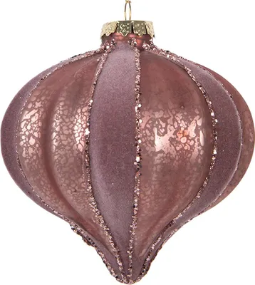 Produktbild von Clayre & Eef Weihnachtskugel Ø 10x10 cm Rosa Glas
