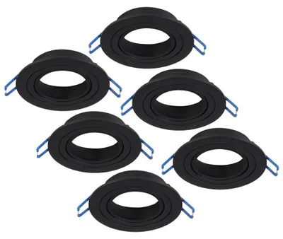 Produktbild von hoftronic LED Einbaustrahler 6er Set GU10 schwenkbar Schwarz IP20