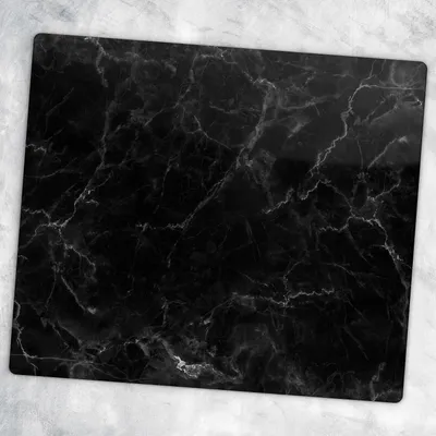 Produktbild von Glas-Herdabdeckplatten Glaskeramikkochfeld-Abdeckung Spritzschutz Glas 60 cm x 52 cm - Schwarz Marmor