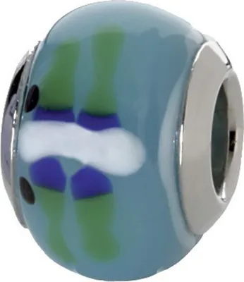 Produktbild von CEM Beads Glaskugel blau 925/-Silber CD713