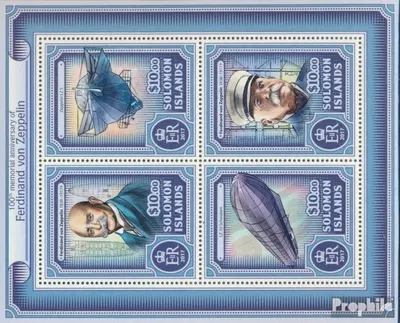 Produktbild von Briefmarken Salomoninseln 2017 Mi 4406-4409 Kleinbogen (kompl. Ausg.) postfrisch Ferdinand von Zeppelin
