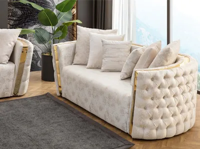 Produktbild von Weiße Polstercouchen Chesterfield Designer 2x Sofas Wohnzimmer Möbel