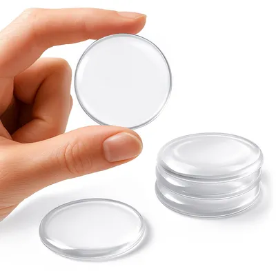Produktbild von Wandtürstopper, Silikon-Wandschutz, transparent, rund, wiederverwendbar, 5 Stück