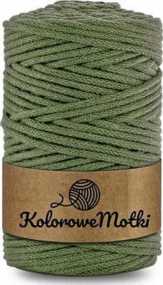 Produktbild von Baumwollkordel mit einem Kern 100m 3mm Khaki | Makramee Garn, Häkelkordel, Baumwollkordel mit Polyesterkern, Textilgarn