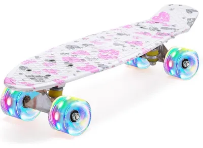 Produktbild von Mini Cruiser Skateboard 22 Zoll mit LED Leuchtrollen für Kinder und Erwachsene