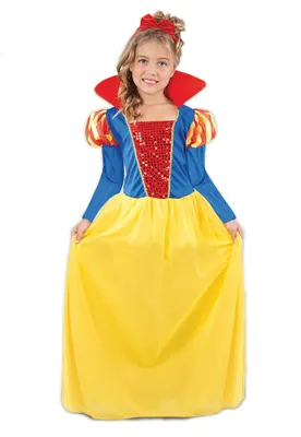 Schneewittchen Kostüm für Kinder, Gr. 4-6, gelb/rot/blau