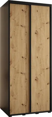 Produktbild von MEBLE KRYSPOL Davos 1 Schrank, zwei Türen - 235,2x110x60 cm - Schwarz Artisan Schwarz