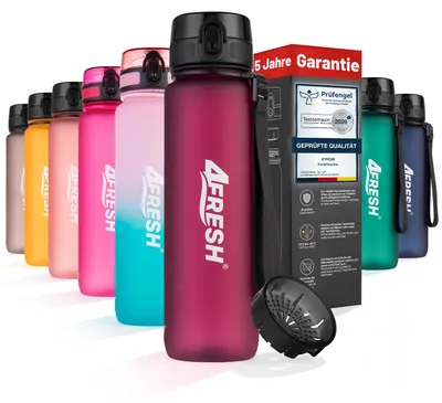 Obrázok produktu pre Fľaša na pitie 4FRESH Colourful Frosted – fialovo-červená, 1000 ml
