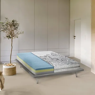 Produktbild von Doppelmatratze Vanda, Herausnehmbare Matratze aus Memory Foam und Waterfoam, 100%  Italy, Anti-Milbe und hypoallergen, Cm 160x200h22
