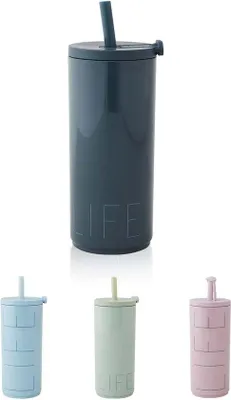 Produktbild von Reismok 500 ml | BPA/BPS-frei | Reise-Becher mit Deckel und Trinkrohr | Für Smoothies, Sportgetränke, Reisebecher