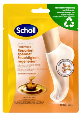 Obrázek produktu pro Intenzivní hydratační a dlouhotrvající maska na nohy od Scholl, obohacená o med Manuka