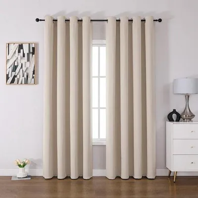 Zdjęcie produktu dla Zestaw 2 zasłon zaciemniających, termoizolacyjnych, o wymiarach 245 x 140 cm, możliwość prania, wygłuszających