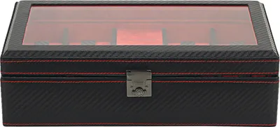 Produktbild von Friedrich Lederwaren Uhrenkasten mit LEDLicht, Carbon, Feinsynthetik, 9Uhren, schwarz 29,5 x 17 x 8,5cm schwarz; 32059-2