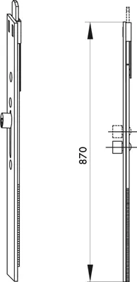 Image de Prolongateur pour crémone ajustable avec 1 galet, 870x16mm, Unijet, A-01197-39-0-1 - FERCO by THIRARD