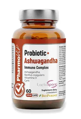 Obrázok produktu pre Probiotic + Ashwagandha Immuno Complex Bezlepku 60 Kapsulí - Pharmovit (Clean Label)