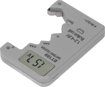 Obrázok produktu pre Digitálny tester batérií LCD displej v reálnom čase Univerzálny sivý kryt ABS Kontrola batérií na detekciu