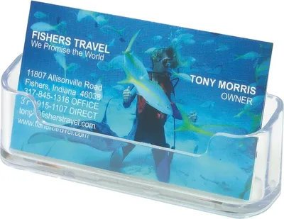 Produktbild von Visitenkartenständer 96x35x45mm glasklar Hartplastik 1 Fach Packung mit 24 Stück