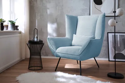 Produktbild von KAWOLA Sessel IVA Relaxsessel Cord hellblau