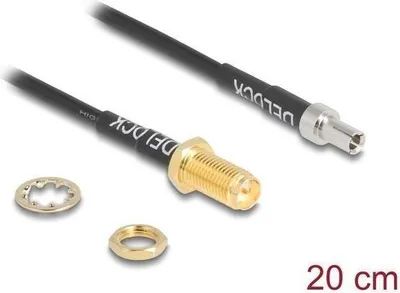 Obrázok produktu pre DeLOCK 90919, 20 m, RG-174, RP-SMA, TS9, Čierna