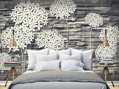 Produktbild von Vlies Fototapete 400x280 cm Tapeten Wandtapete XXL Blumen Stein b-C-0034-a-c