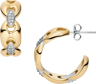 Produktbild von Fossil JF04930998 Damen Creolen Edelstahl Gold Weiß