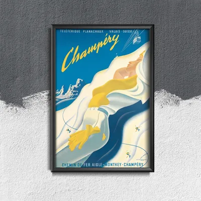 Produktbild von Poster - Canvas - Leinwand - 21 cm x 29,7 cm - Fotoposter - Leinwandkunst - Schweiz Champery