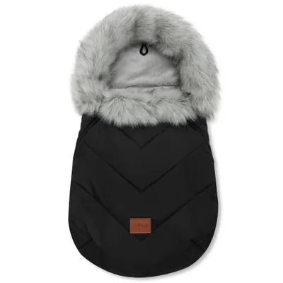 Immagine prodotto di Sacco a pelo invernale per bambino, passeggino - universale - Accogliente e caldo sacco a pelo invernale con cerniera e pelliccia -Bellochi- 100x50 cm x -nero