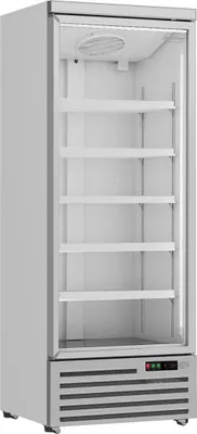 Immagine prodotto di Frigorifero commerciale con porta in vetro – 600 litri, raffreddamento ventilato, illuminazione a LED
