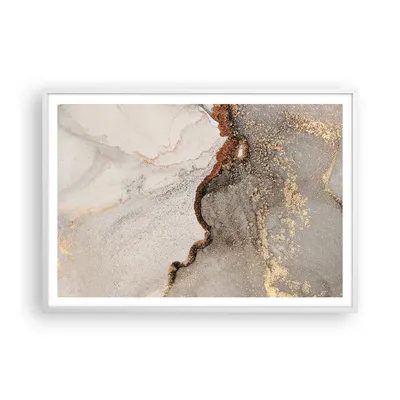 Produktbild von Gerahmtes Poster - Weißer Rahmen - Stein Sand Abstraktion - 100x70 cm - Wand Bild - Wanddeko - Wandbilder - Kunstposter - Wandposter - Bilderrahmen - Bilder - Kunstdruck - P2WAA100x70-4778