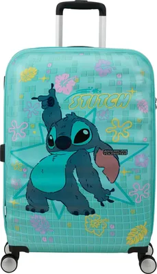 Produktbild von American Tourister Trolley Wavebreaker Disney Spinner 67 / 24 TSA Disney FL Stitch Flower türkis