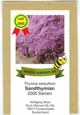 Produktbild von Sandthymian – Thymus serpyllum – hervorragender, duftender Bodendecker – 2000 Samen