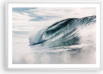 Produktbild von Gerahmtes Poster - Weißer Rahmen - Welle Meer Ozean - 70x50 cm - Wand Bild - Wanddeko - Wandbilder - Kunstposter - Wandposter - Bilderrahmen - Bilder - Kunstdruck - Wanddekoration - P2WAA70x50-4516
