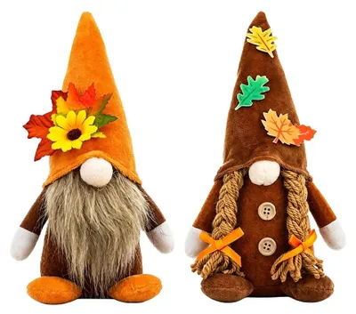 Herbst-Gnome 2er-Set mit Ahornblatt und Sonnenblume