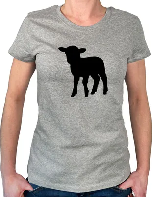 Produktbild von Huuraa Damen T-Shirt Lamm Silhouette XXL Sport Grey Bio Baumwolle Fairtrade Damenshirt Geschenkidee