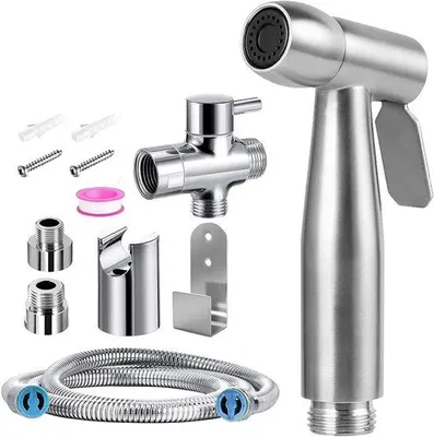 Immagine prodotto di Set doccetta igienica con valvola a 3 vie - Igiene intima - Per bidet da toilette