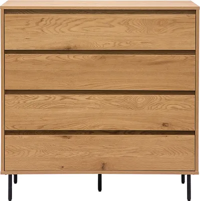 Produktbild von Miliboo - Kommode mit hellem Holzfurnier in Eiche 4 Schubladen L100 cm ARAGON