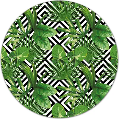 Produktbild von Herd-Abdeckplatte Glas Schneidebrett Ceranfeld-Abdeckung - 40 cm - Tropische Blätter