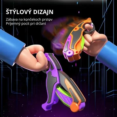 Obrázok produktu pre Súprava 2 antistresových hračiek - Gravity Claw fialová a oranžová pre dospelých