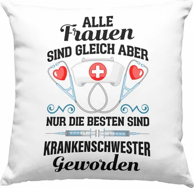 Produktbild von Trendation - Krankenschwester Deko-Kissen mit Füllung 40x40 Geschenk Propofol Spritze Geschenk Krankenschwestern  Deko-Kissen mit Füllung 40x40 (Grau)