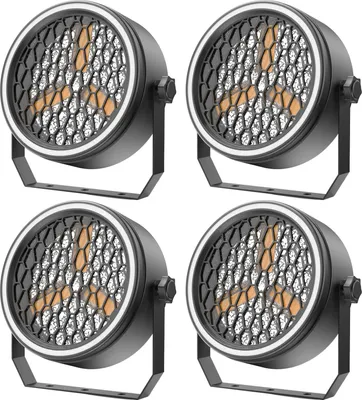Immagine prodotto di Faretti da palco, effetti luminosi RGB, controllo DMX, 4 unità, spina UE