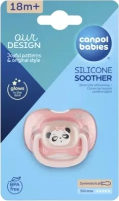 Produktbild von Canpol Babies | Schnuller Symmetrisch 18m+ - Panda - Silikon - Atmungsaktiv und BPA-frei