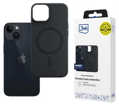 Produktbild von 3mk Handyhülle für Apple iPhone 14, Matte flexible Schutzhülle Case Schwarz, MagSafe, Stoßfest, Anti-Fingerprint, Kamera- & Displayschutz