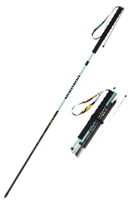 Produktbild von Professionelle ultraleichte faltbare 3K Carbon Trekkingstöcke 115 cm, Carbon Wanderstöcke für Körpergröße 165–175 cm, Bergsteigerstöcke & Trailrunning-Stöcke,Blue